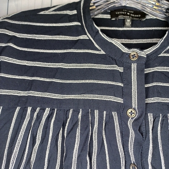 Lucky Brand button-down blue and white striped top - Picture 6 of 13